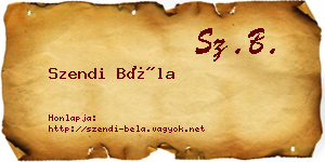 Szendi Béla névjegykártya